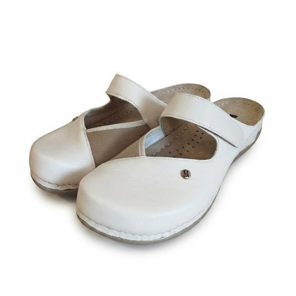 Женские сабо LEON 953, анатомические, кожаные, бежевые 953-beige-40 фото