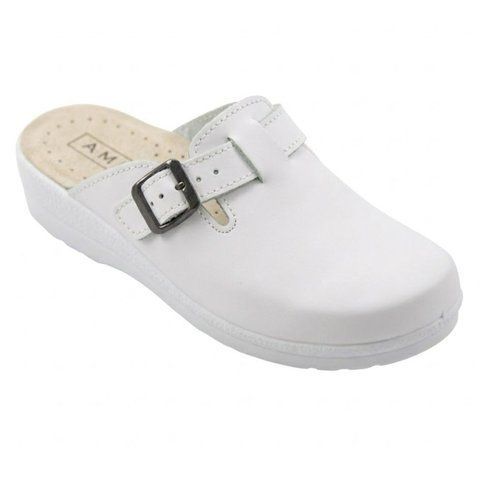 Жіночі анатомічні сабо Ampelio 2212, на широку ногу, шкіряні, білі 2212-white-40 фото