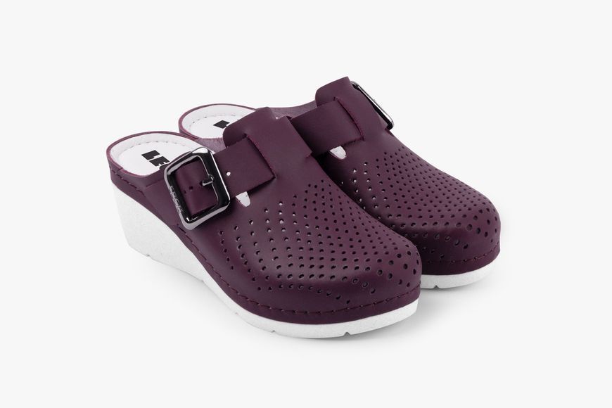 Женские сабо LEON 1100, анатомические, кожаные, бордовые 1100 Бордо 38 фото