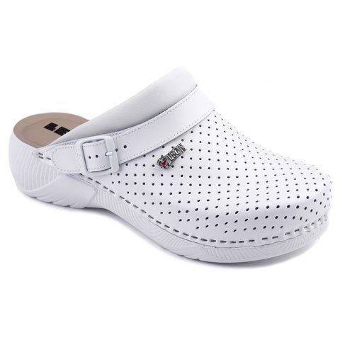 Женские сабо LEON 3300, анатомические, кожаные, белые 3300-white-37 фото