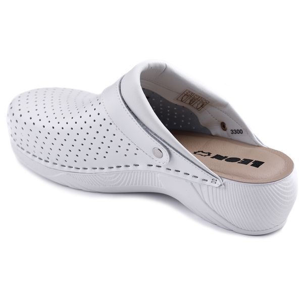 Женские сабо LEON 3300, анатомические, кожаные, белые 3300-white-37 фото