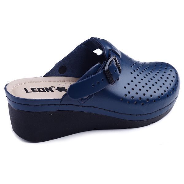 Жіночі сабо LEON 1000, анатомічні, шкіряні, сині 1000-blue-38 фото
