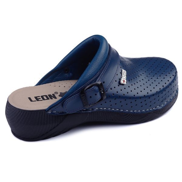 Жіночі сабо LEON 3300, анатомічні, шкіряні, сині 3300-blue-38 фото