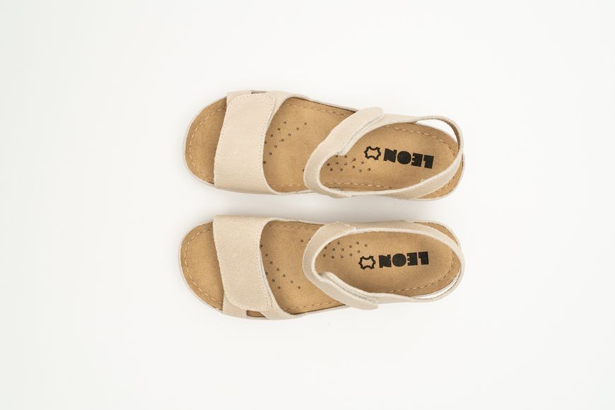 Жіночі сандалі LEON Beti 935, анатомічні, шкіряні, бежеві, 36 935-beige фото