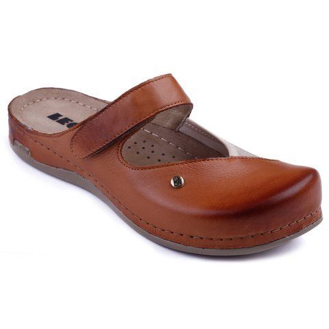 Женские сабо LEON 953, анатомические, кожаные, коричневые 953-brown фото