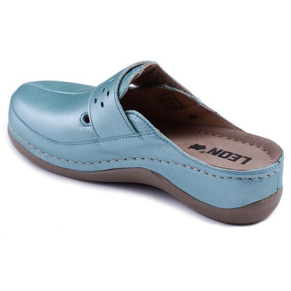 Медичні жіночі сабо LEON 902, анатомічні, шкіряні, бірюзові 902-turquoise-38 фото