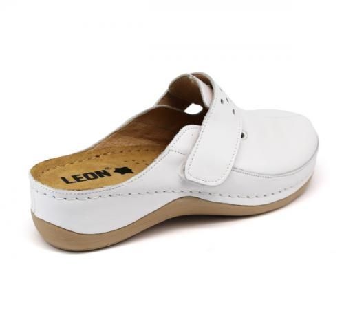 Медичні жіночі сабо LEON 902, анатомічні, шкіряні, білі 902-white-40 фото