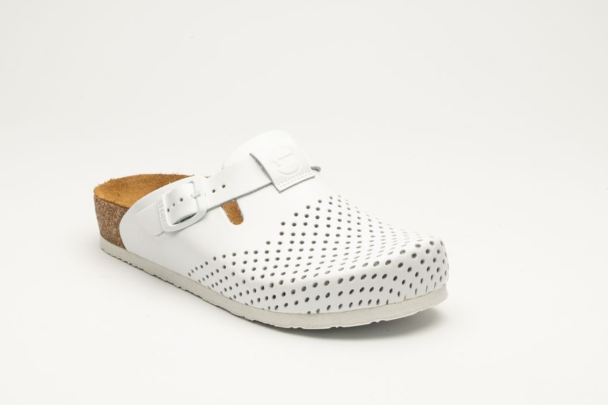 Жіночі сабо LEON 4250, анатомічні, шкіряні, білі 4250-white-40 фото